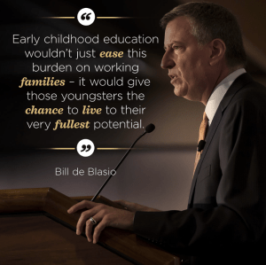 Prima infanzia ed asili Bill De Blasio